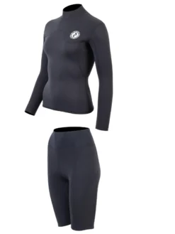 Two Bare Feet Womens Aspect Back Zip 2.5mm Wetsuit Jacket & Shorts Set (Black) -Surfboards Sales womens aspect back zip jacket black vista shorts 3 1