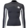 Two Bare Feet Womens Aspect Fleece Lined Zipless Thermal 2.5mm Superstretch Wetsuit Top (Black/Grey/Grey)
