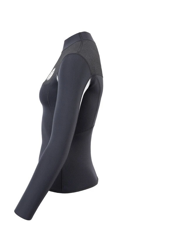 Two Bare Feet Womens Aspect Fleece Lined Zipless Thermal 2.5mm Superstretch Wetsuit Top (Black/Grey/Grey) 3 Two Bare Feet Womens Aspect Fleece Lined Zipless Thermal 2.5mm Superstretch Wetsuit Top (Black/Grey/Grey) - Image 3