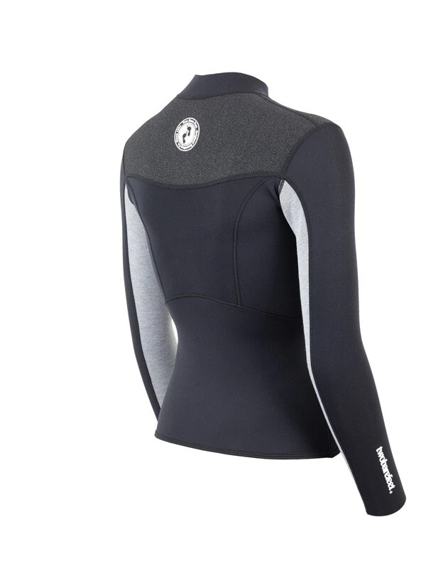 Two Bare Feet Womens Aspect Fleece Lined Zipless Thermal 2.5mm Superstretch Wetsuit Top (Black/Grey/Grey) 6 Two Bare Feet Womens Aspect Fleece Lined Zipless Thermal 2.5mm Superstretch Wetsuit Top (Black/Grey/Grey) - Image 6