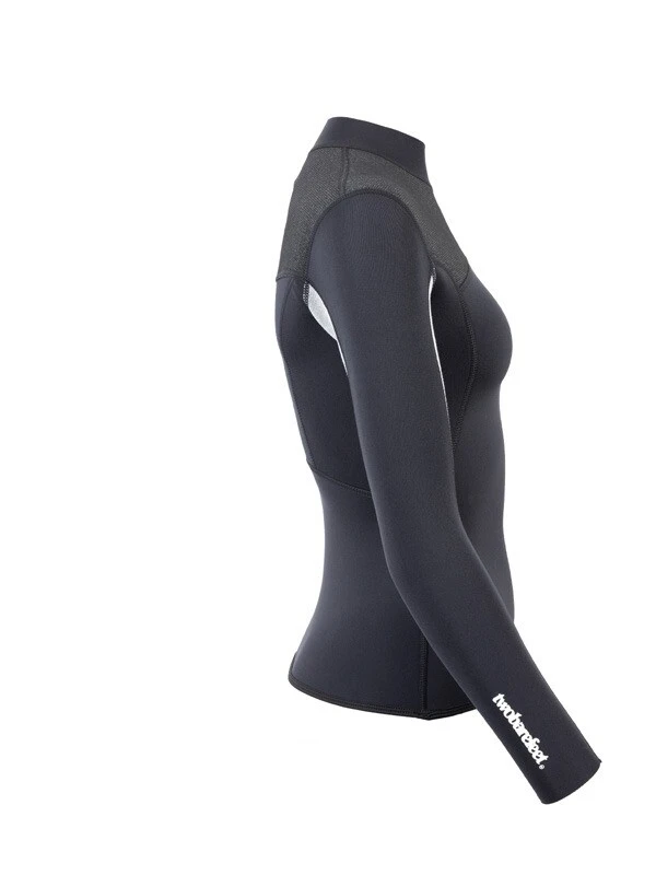 Two Bare Feet Womens Aspect Fleece Lined Zipless Thermal 2.5mm Superstretch Wetsuit Top (Black/Grey/Grey) 7 Two Bare Feet Womens Aspect Fleece Lined Zipless Thermal 2.5mm Superstretch Wetsuit Top (Black/Grey/Grey) - Image 7
