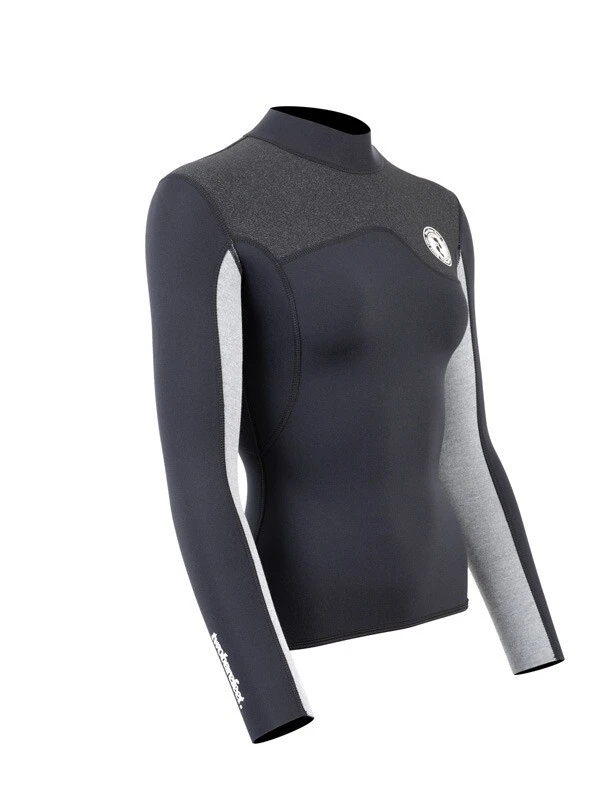 Two Bare Feet Womens Aspect Fleece Lined Zipless Thermal 2.5mm Superstretch Wetsuit Top (Black/Grey/Grey) 8 Two Bare Feet Womens Aspect Fleece Lined Zipless Thermal 2.5mm Superstretch Wetsuit Top (Black/Grey/Grey) - Image 8