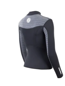 Two Bare Feet Womens Aspect Fleece Lined Zipless Thermal 2.5mm Superstretch Wetsuit Top (Black/Grey Stripe) 14 Two Bare Feet Womens Aspect Fleece Lined Zipless Thermal 2.5mm Superstretch Wetsuit Top (Black/Grey Stripe) -Surfboards Sales womens aspect fleece lined thermal top black grey 6
