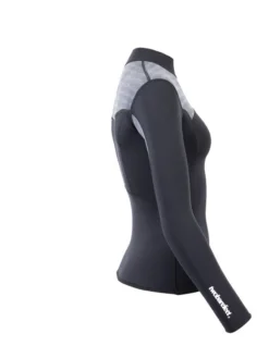 Two Bare Feet Womens Aspect Fleece Lined Zipless Thermal 2.5mm Superstretch Wetsuit Top (Black/Grey Stripe) 15 Two Bare Feet Womens Aspect Fleece Lined Zipless Thermal 2.5mm Superstretch Wetsuit Top (Black/Grey Stripe) -Surfboards Sales womens aspect fleece lined thermal top black grey 7