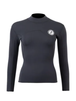 Two Bare Feet Womens Aspect Fleece Lined Zipless Thermal 2.5mm Superstretch Wetsuit Top (Black)