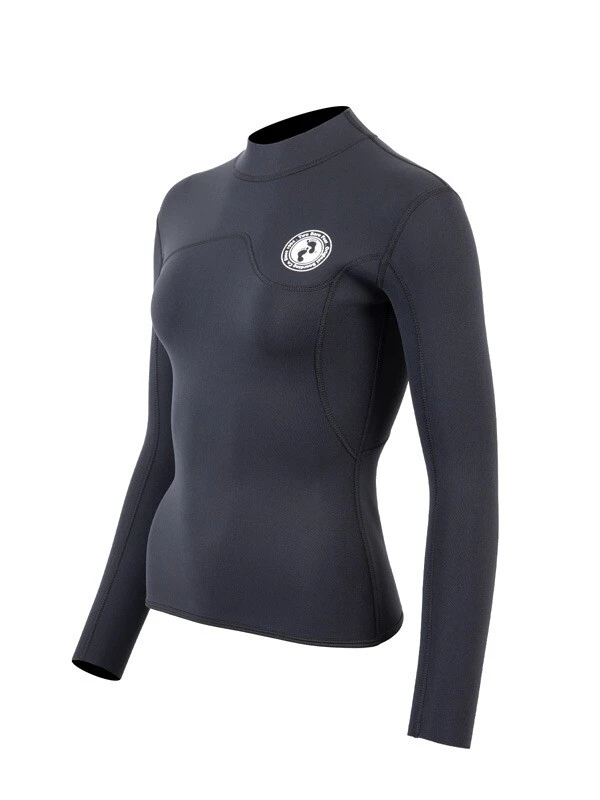 Two Bare Feet Womens Aspect Fleece Lined Zipless Thermal 2.5mm Superstretch Wetsuit Top (Black) 2 Two Bare Feet Womens Aspect Fleece Lined Zipless Thermal 2.5mm Superstretch Wetsuit Top (Black) - Image 2