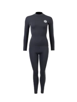 Two Bare Feet Womens Aspect Fleece Lined Zipless Thermal 2.5mm Superstretch Wetsuit Top & Pants Set (Black)