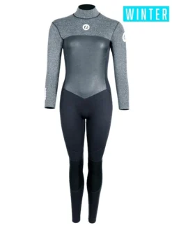 Two Bare Feet Thunderclap Pro 4/3mm Womens Winter Wetsuit (Black/Delta Grey)