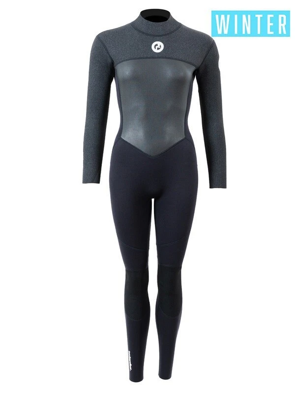 Two Bare Feet Thunderclap Pro 5/4mm Womens Winter Wetsuit (Black/Dark Grey) 1 Two Bare Feet Thunderclap Pro 5/4mm Womens Winter Wetsuit (Black/Dark Grey)