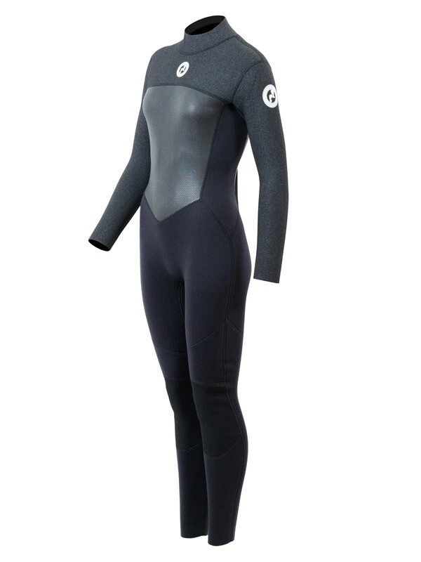 Two Bare Feet Thunderclap Pro 4/3mm Womens Winter Wetsuit (Black/Dark Grey) 2 Two Bare Feet Thunderclap Pro 4/3mm Womens Winter Wetsuit (Black/Dark Grey) - Image 2