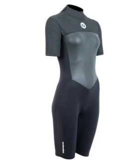 Two Bare Feet Thunderclap Pro 3/2mm Womens Shorty Wetsuit (Black/Dark Grey) -Surfboards Sales womens thunderclap pro shorty dark 8