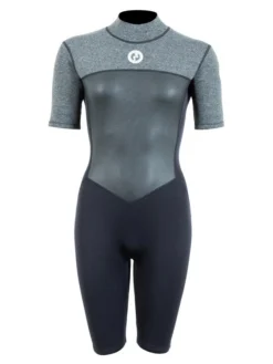 Two Bare Feet Thunderclap Pro 3/2mm Womens Shorty Wetsuit (Black/Delta Grey)