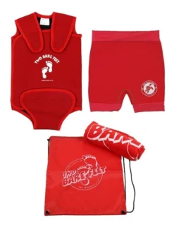 Premier Baby Swim Kit - Wrap + Nappy Shorts + Towel + Bag (Red)