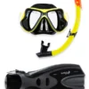 X-Dive Silicone Mask Snorkel & F70 Fins 3pc Set (Yellow / Black)