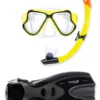 X-Dive Silicone Mask Snorkel & F70 Fins 3pc Set (Yellow / Clear)
